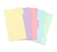 5 Pieces Bright Colored Tab Inserts for Notebooks and Files Strong Sheet Parts for Sorting Documents Writable Divider Pages