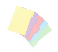 5 Pieces Bright Colored Tab Inserts for Notebooks and Files Strong Sheet Parts for Sorting Documents Writable Divider Pages