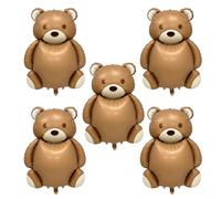 5 Pieces Brown Bear Balloons, Animal Balloons, Cute Balloons, Creative Balloons, Children's Balloons, Fun Balloons, Party Decoration Balloons, Animal Theme Party Decorations