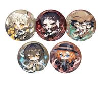 5 Pieces Bungo Strays Dogs Chibi Figures Badge Anime Cute Characters Tinplate Badge Pins Decorations 58MM