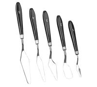 5 Pieces Cake Cream Spatula, Stainless Steel Cake Spatula with Frosting Icing Decorating Knife, Art Painting Baking Pastry Tool Palette Knife for Cake Fondant Chocolate