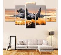 5 Pieces Canvas Wall Art Jet Fighter L/Without Frame 150 X 80 Cm Wall Decor Modern Artwork Painting For Home Office Living Room Bedroom For Dining Room Children'S Room Gallery