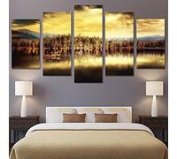 5 Pieces Canvas Wall Art Prints Modern Picture Mountain Green Mountain Landscape Artwork Paintings For Bedroom Living Room Kitchen Home Wall Decoration Paintings Xxl/Frameless 200 X 100-1988686515