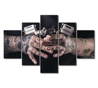 5 Pieces Canvas Wall Art Tattoo Studio Tattoo Machine | Without Frame 100 X 50 Cm | Wall Decor Modern Artwork Painting For Home Office Living Room Bedroom For Dining Room Children'S Room-5769888708
