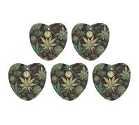 5 Pieces Car Air Freshener A Puff in Time Weed Marijuana Printed Car Aromatherapy Tablets Scented Cards Hanging Scented Cards Rearview Mirror Pendant