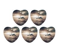 5 Pieces Car Air Freshener Airplane Flying in The Air Printed Car Aromatherapy Tablets Scented Cards Hanging Scented Cards Rearview Mirror Pendant