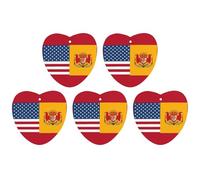 5 Pieces Car Air Freshener American Spain Flag Printed Car Aromatherapy Tablets Scented Cards Hanging Scented Cards Rearview Mirror Pendant
