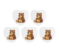 5 Pieces Car Air Freshener Bear Eating Printed Car Aromatherapy Tablets Scented Cards Hanging Scented Cards Rearview Mirror Pendant