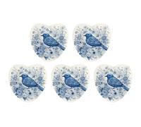 5 Pieces Car Air Freshener Bluebird And Flowers Printed Car Aromatherapy Tablets Scented Cards Hanging Scented Cards Rearview Mirror Pendant