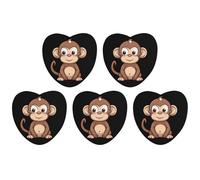 5 Pieces Car Air Freshener Cartoon Brown Monkey Printed Car Aromatherapy Tablets Scented Cards Hanging Scented Cards Rearview Mirror Pendant