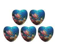 5 Pieces Car Air Freshener Colorful Fish Printed Car Aromatherapy Tablets Scented Cards Hanging Scented Cards Rearview Mirror Pendant
