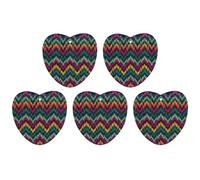 5 Pieces Car Air Freshener Colorful Knitted Pattern Printed Car Aromatherapy Tablets Scented Cards Hanging Scented Cards Rearview Mirror Pendant