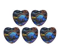 5 Pieces Car Air Freshener Colorful Tropical Fish Printed Car Aromatherapy Tablets Scented Cards Hanging Scented Cards Rearview Mirror Pendant