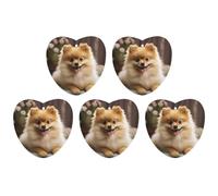 5 Pieces Car Air Freshener Cute Pomeranian Dog Printed Car Aromatherapy Tablets Scented Cards Hanging Scented Cards Rearview Mirror Pendant
