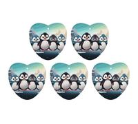 5 Pieces Car Air Freshener Five Cute Penguins Printed Car Aromatherapy Tablets Scented Cards Hanging Scented Cards Rearview Mirror Pendant