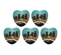 5 Pieces Car Air Freshener Four Black Cats Lying on The Piano Keyboard Printed Car Aromatherapy Tablets Scented Cards Hanging Scented Cards Rearview Mirror Pendant