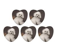 5 Pieces Car Air Freshener French Poodle Printed Car Aromatherapy Tablets Scented Cards Hanging Scented Cards Rearview Mirror Pendant