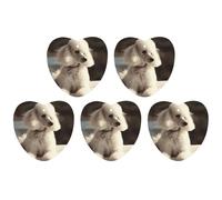 5 Pieces Car Air Freshener French Poodle Printed Car Aromatherapy Tablets Scented Cards Hanging Scented Cards Rearview Mirror Pendant