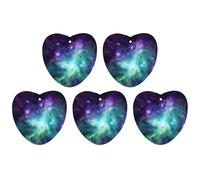 5 Pieces Car Air Freshener Green Blue Purple Galaxy Printed Car Aromatherapy Tablets Scented Cards Hanging Scented Cards Rearview Mirror Pendant