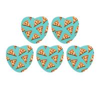 5 Pieces Car Air Freshener Green Pizza Slices Printed Car Aromatherapy Tablets Scented Cards Hanging Scented Cards Rearview Mirror Pendant