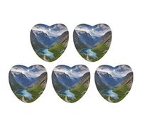 5 Pieces Car Air Freshener Norwegian Fjords Printed Car Aromatherapy Tablets Scented Cards Hanging Scented Cards Rearview Mirror Pendant