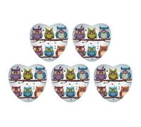 5 Pieces Car Air Freshener Owls Birds Printed Car Aromatherapy Tablets Scented Cards Hanging Scented Cards Rearview Mirror Pendant