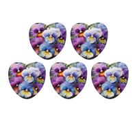 5 Pieces Car Air Freshener Pansy Perfection Printed Car Aromatherapy Tablets Scented Cards Hanging Scented Cards Rearview Mirror Pendant