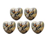 5 Pieces Car Air Freshener Pheasants Animals Printed Car Aromatherapy Tablets Scented Cards Hanging Scented Cards Rearview Mirror Pendant