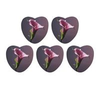 5 Pieces Car Air Freshener Purple Calla Lily Printed Car Aromatherapy Tablets Scented Cards Hanging Scented Cards Rearview Mirror Pendant