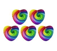 5 Pieces Car Air Freshener Rainbow Spiral Printed Car Aromatherapy Tablets Scented Cards Hanging Scented Cards Rearview Mirror Pendant