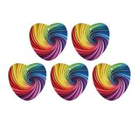 5 Pieces Car Air Freshener Rainbow Spiral Printed Car Aromatherapy Tablets Scented Cards Hanging Scented Cards Rearview Mirror Pendant