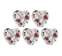 5 Pieces Car Air Freshener Red Flower Rose Design Printed Car Aromatherapy Tablets Scented Cards Hanging Scented Cards Rearview Mirror Pendant