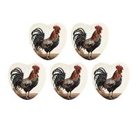 5 Pieces Car Air Freshener Rooster Printed Car Aromatherapy Tablets Scented Cards Hanging Scented Cards Rearview Mirror Pendant