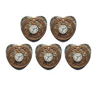 5 Pieces Car Air Freshener Rusty Steampunk Clock Printed Car Aromatherapy Tablets Scented Cards Hanging Scented Cards Rearview Mirror Pendant