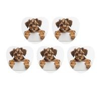 5 Pieces Car Air Freshener Small Brown Dog Printed Car Aromatherapy Tablets Scented Cards Hanging Scented Cards Rearview Mirror Pendant