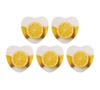 5 Pieces Car Air Freshener Summer Lemon Printed Car Aromatherapy Tablets Scented Cards Hanging Scented Cards Rearview Mirror Pendant