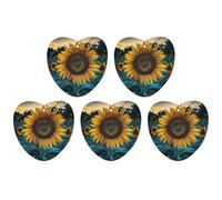 5 Pieces Car Air Freshener The Most Beautiful Sunflower Printed Car Aromatherapy Tablets Scented Cards Hanging Scented Cards Rearview Mirror Pendant