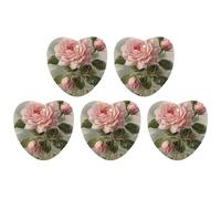 5 Pieces Car Air Freshener Vintage Beautiful Rose Printed Car Aromatherapy Tablets Scented Cards Hanging Scented Cards Rearview Mirror Pendant