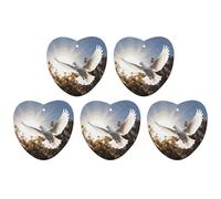 5 Pieces Car Air Freshener White Dove Flying in The Sun Printed Car Aromatherapy Tablets Scented Cards Hanging Scented Cards Rearview Mirror Pendant