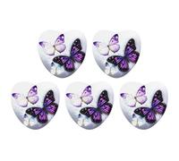 5 Pieces Car Air Freshener White Purple Butterflies Printed Car Aromatherapy Tablets Scented Cards Hanging Scented Cards Rearview Mirror Pendant