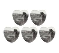 5 Pieces Car Air Freshener Wolf On The Grass Printed Car Aromatherapy Tablets Scented Cards Hanging Scented Cards Rearview Mirror Pendant