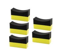5 Pieces Car Tire Waxing Sponge, Tyre Dressing Applicator, 10x6x4cm Car Tyre Cleaning Sponge Automobile Wheel Washer Tire Dressing Applicator Sponge Easy To Clean Car Corner Car Cleaning Curved Sponge