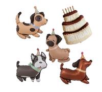 5 Pieces Cartoon Dog Balloons, Creative Cute Balloons, Aluminum Film Balloons, Birthday Party Layout, Children'S Toy Balloons