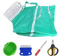 5 Pieces Cat Bathing Bag Cat Shower Net Pet Bag Cat Grooming Washer Mesh Bag Adjustable Breathable Multifunctional Anti-Bite and Anti-Scratch Restraint Bag with Pets Nail Clippers for Cat's Bathing