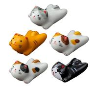 5 Pieces Cat Chopstick Rack, Cute Cartoon Ornaments, Ceramic Cat Ornaments, Japanese Decorations, Interesting Chopstick Rack, Home Decoration