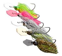 5 Pieces ChatterBait, Chatterbait Pike, Chatterbait Buzzbait Bait, Spinner Bait, Fishing Chatter Heads Jig Set, for Trout, Bass, Pike (A)