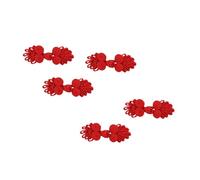 5 Pieces Chinese Knot Frog Buttons Chinese Closure Buttons for Stage Costume Red