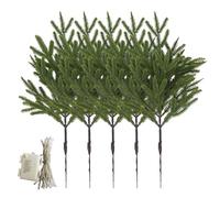 5 Pieces Christmas Pre Lit Twig Pine Branches With Light Strip 41cm Indoor Vase Decorative Festive Tree Greenery Vase Fillers Lit Christmas Branches For Friends Party Home Gathering Holiday