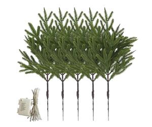 5 Pieces Christmas Pre Lit Twig Pine Branches With Light Strip 41cm Indoor Vase Decorative Festive Tree Greenery Vase Fillers Lit Christmas Branches For Friends Party Home Gathering Holiday