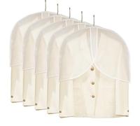 5 Pieces Clear Dustproof Clothing Covers PEVA Shoulder Protectors For Hanging Clothes Wardrobe Garment Protective Bag Reusable Clothing Cover